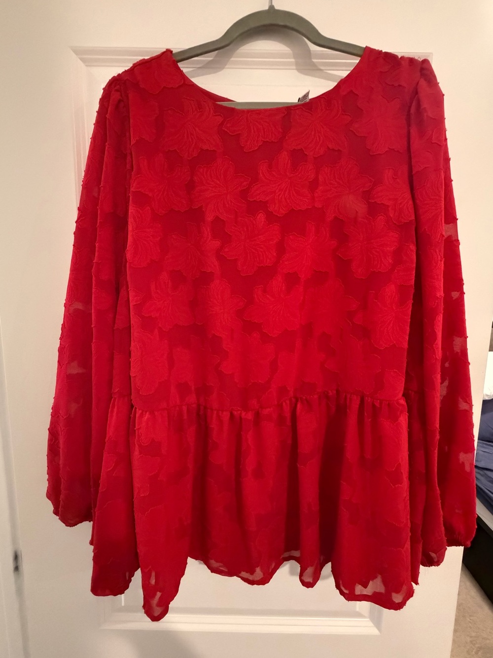torrid Red Floral Peplum Blouse